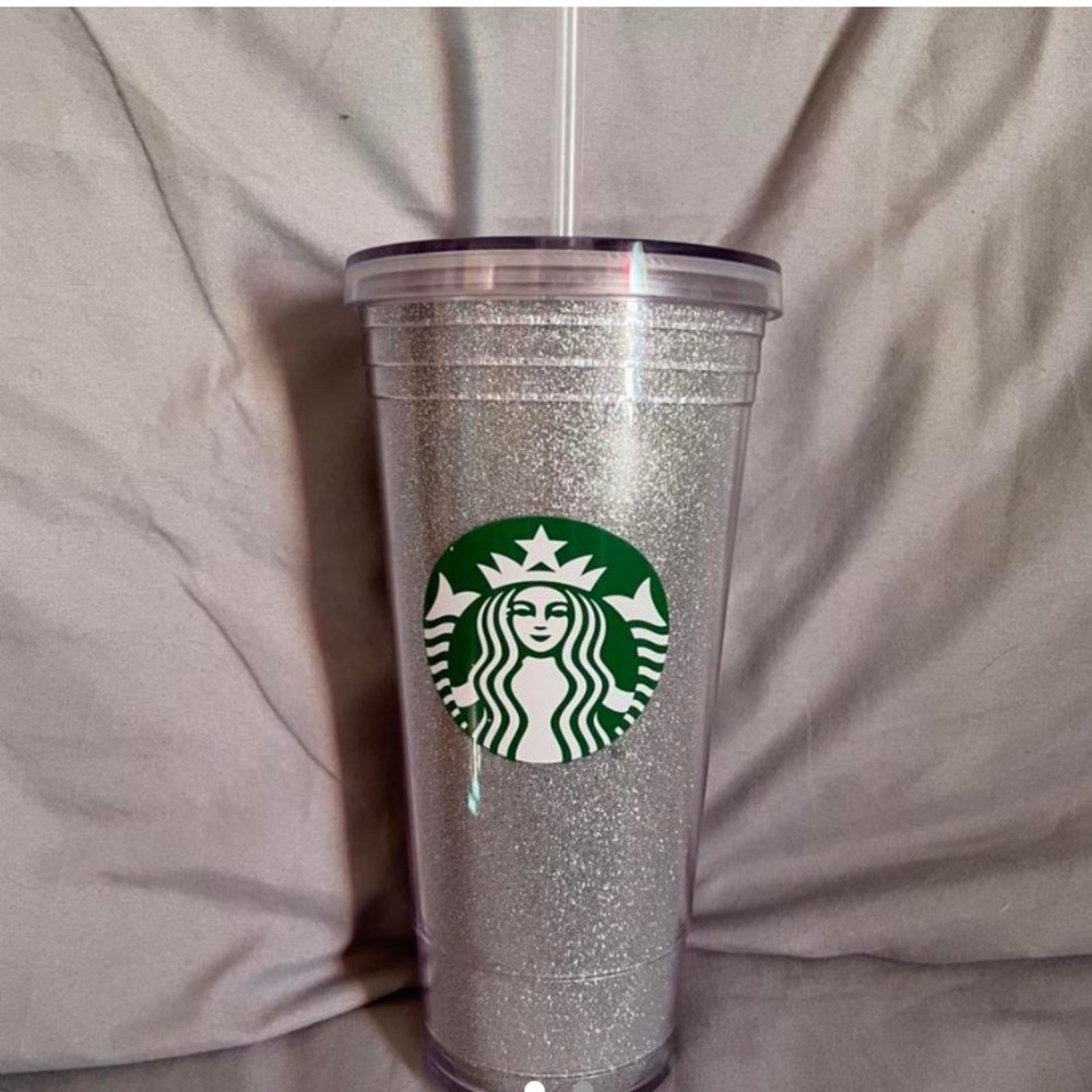Silver Starbucks Tumbler